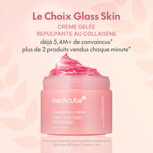 Jelly Cream with Collagen, Niacinamide | Freeze-Dried Hydrolyzed Collagen for Skin Barrier Hydration & 24H Glow | Plumper, Firmer Looking Skin | 3.71 Fl.Oz