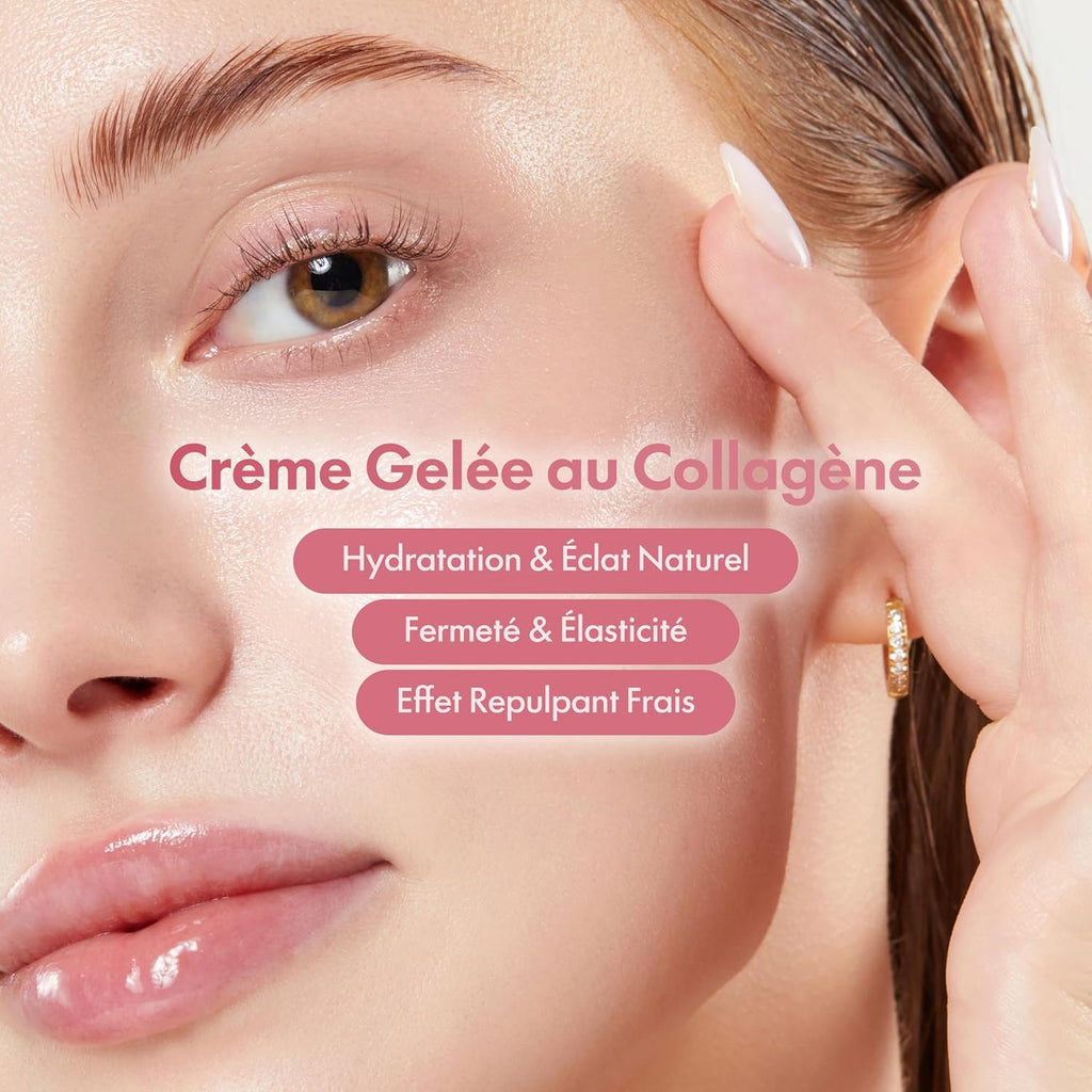 Jelly Cream with Collagen, Niacinamide | Freeze-Dried Hydrolyzed Collagen for Skin Barrier Hydration & 24H Glow | Plumper, Firmer Looking Skin | 3.71 Fl.Oz