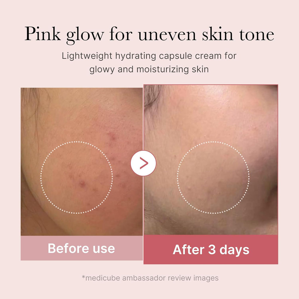 Capsule Cream with Salmon DNA PDRN Pink Collagen | Lightweight Moisturizing Cream with PDRN, Niacinamide for Uneven Skin Tone and Texture, Glow Hydration | Korean Skincare, 1.94 Oz